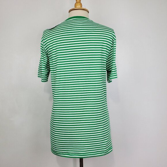 Denim & Flower Cotton Green White Striped "Lucky" St. Patrick's Day Top Size M - Picture 9 of 16